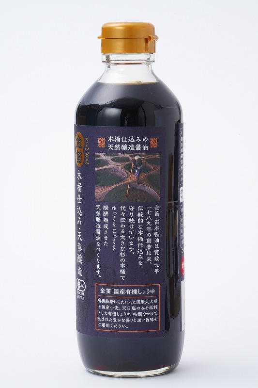 笛木醤油 金笛　国産有機しょうゆ 600ml