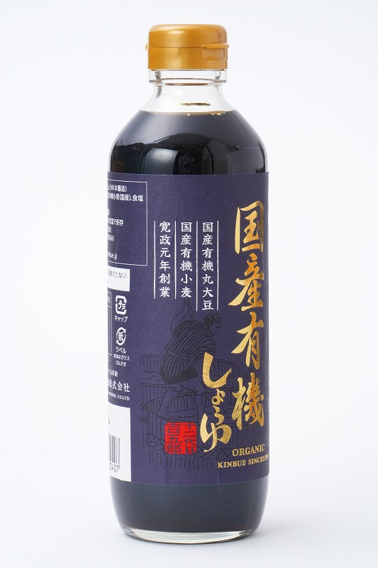 笛木醤油 金笛　国産有機しょうゆ 600ml