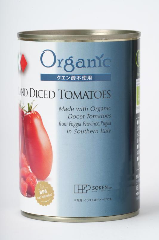 創健社 有機ダイストマト缶 400g（固形量240g）