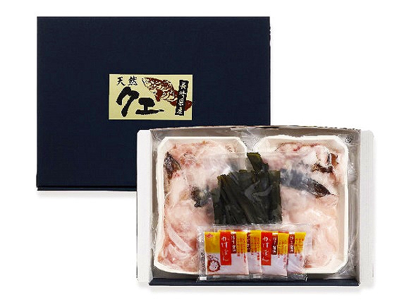 長崎県漁業協同組合連合会 クエ鍋セット クエ切身、アラ300g×2、ぽん酢20g×4、昆布15g×1