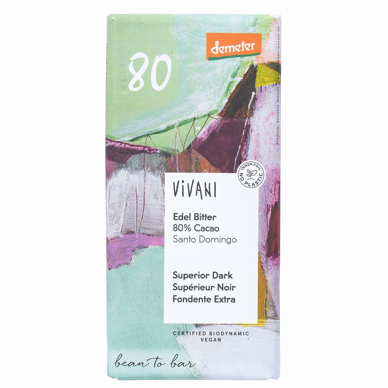 ニコウトレーディング ＶｉＶＡＮＩ　オーガニックダークチョコレートデメター８０％カカオ 90g