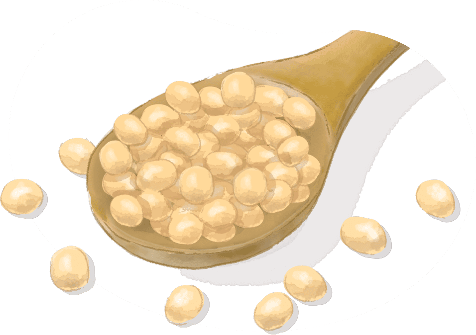 こだわり5 分別生産流通管理を行った大豆使用